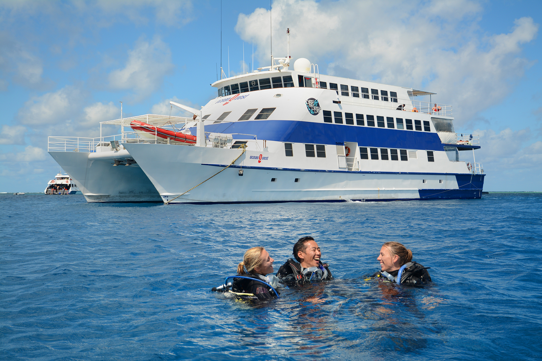 OceanQuest Liveaboard Trips to the Outer Great Barrier Reef from Cairns Our Liveaboard OceanQuest caters to Snorkelers, Certified and Introductory Divers